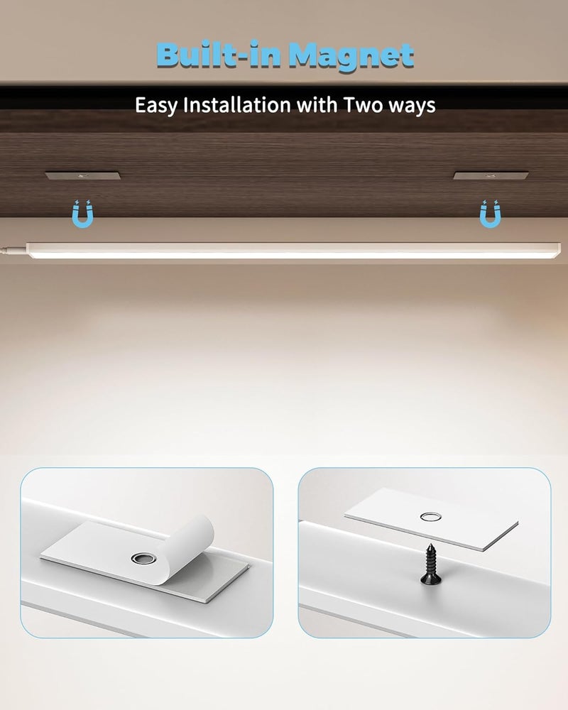 ASOCO Plug-in Under Cabinet Lighting, 24Inch LED Workbench Lights with Super Brighten 900Lumen and Dimmable 6000K Cool White, Memory Function Desk Lamp for Kitchen Sink/Desk/Workbench - Image 5